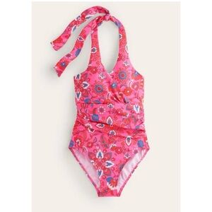 Boden Pink Floral One Piece Swimsuit
